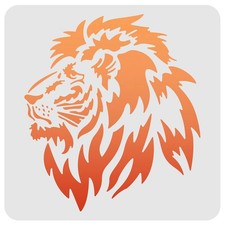 Lion Head Drawing Stencils - 11.8x11.8 inch Plastic Animal Head Stencils for ...