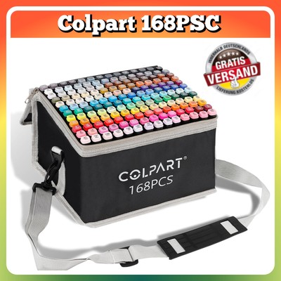 colpart 168 Farben, Alkohol-Filzstifte, Permanentmarker-Set für kinder