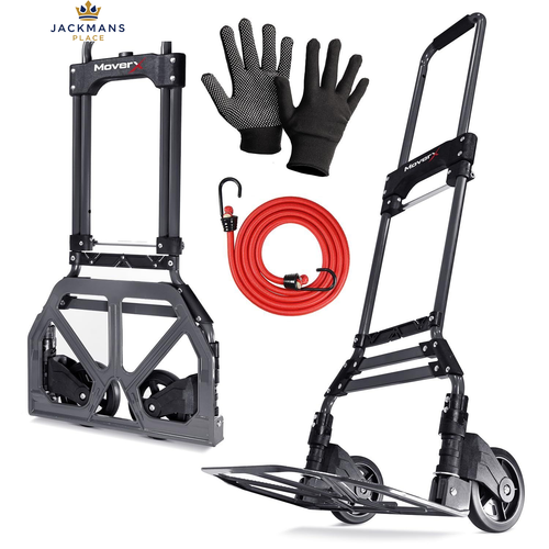 MoverX Folding Hand Truck Aluminium, Heavy Duty Max Capacity 85kg, Black - Image 4
