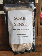 Soak Sense Bath Salts, Homemade, Organic Orange Essential Oil; Foot or Bath
