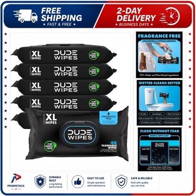 DUDE Wipes Flushable Adult Wet Wipes Unscented 288 Count Aloe Vitamin E