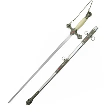 35 Inch AR SD Knights Templar Sword with Scabbard Medieval Crusader Style Blade