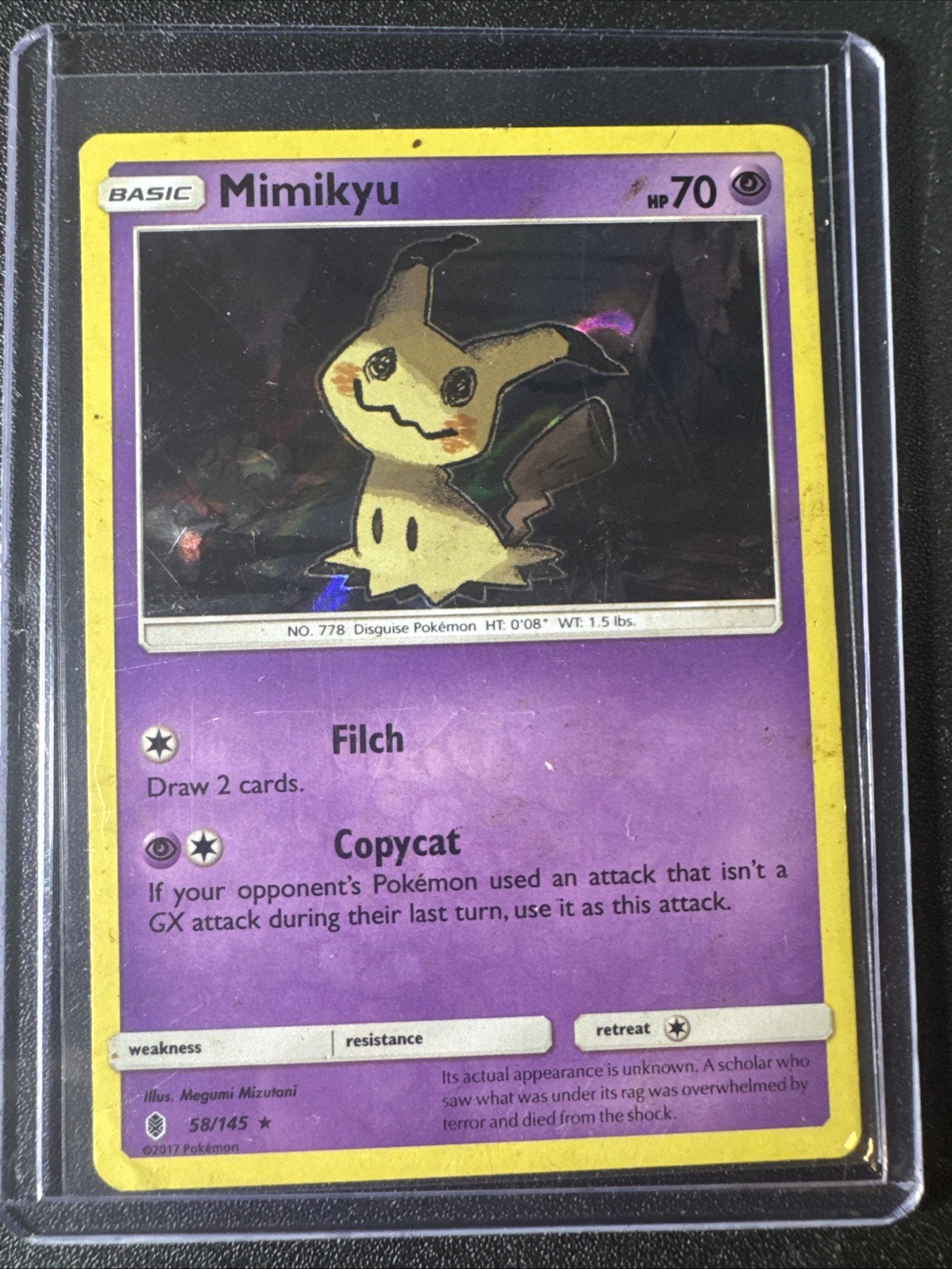 Mimikyu 58/145 Holo Rare Guardians Rising Pokemon Card