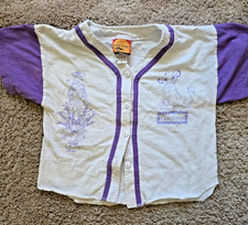 Vintage Disney Lion King Kids Baseball Shirt Size 5/6 Purple Button 100 Cotton