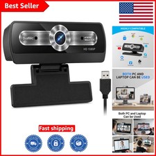 1080P Webcam with Microphone, USB Computer Camera for PC Full HD Web Cam for...