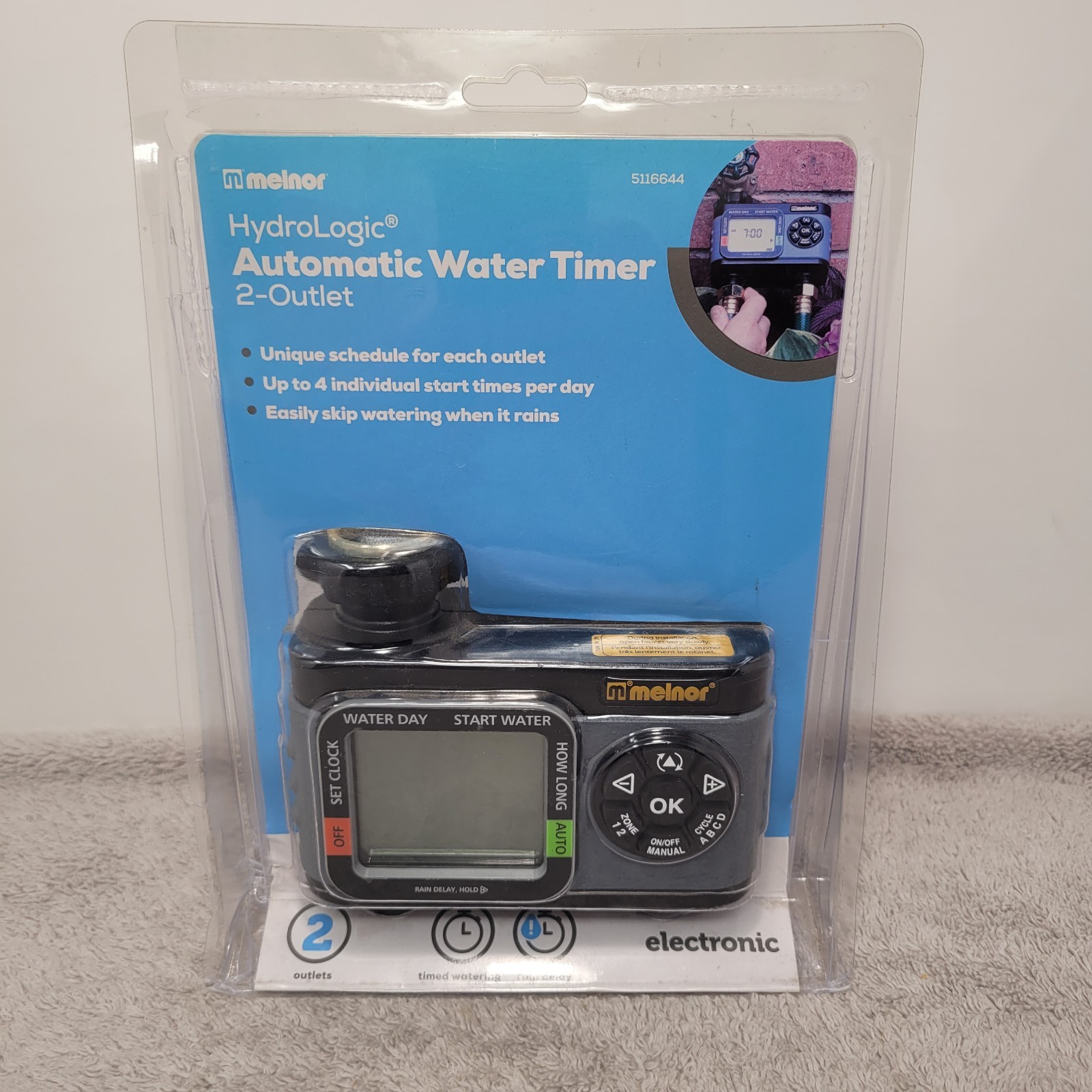 Melnor HydroLogic Digital Electronic Automatic Water Timer 2-Outlet - 5116644