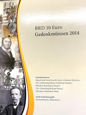 5 x 10 euro zestaw rocznik 2014 w folderze - monety okolicznościowe, kompletny zestaw