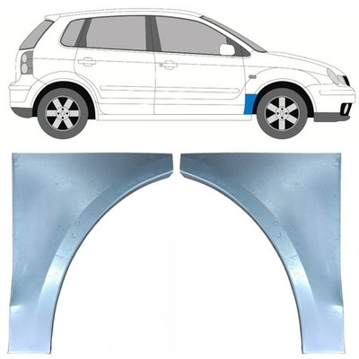 Für Volkswagen Polo 9N 2001-2009 3/5 Vorne Kotflügel Reparaturblech / Paar