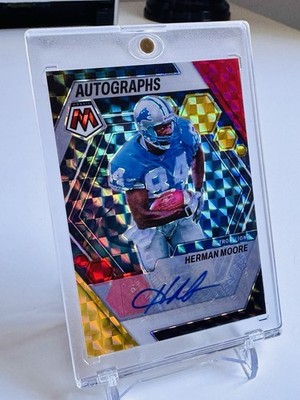 2023 Mosaic Herman Moore Auto #AM-HM Autographs Mosaic / Lions