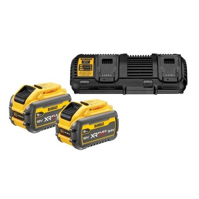 DeWALT DCB132X2-QW 54V XR FLEXVOLT Starterkit 2x 9Ah Akkus mit Dual-Ladegerät