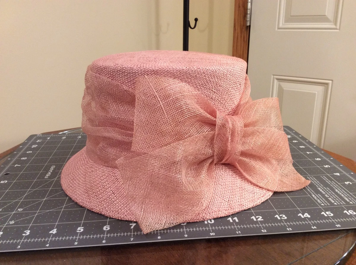 Vtg Betmar Street Smart Hat Pink Floral Organza Rose Derby Bucket Cloche USA Betmar Pink Hats for Women for sale | eBay main image 4