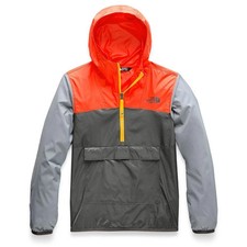 NORTH FACE Boys NEW NWT anorak windbreaker Jacket Graphite gray Orange Size L