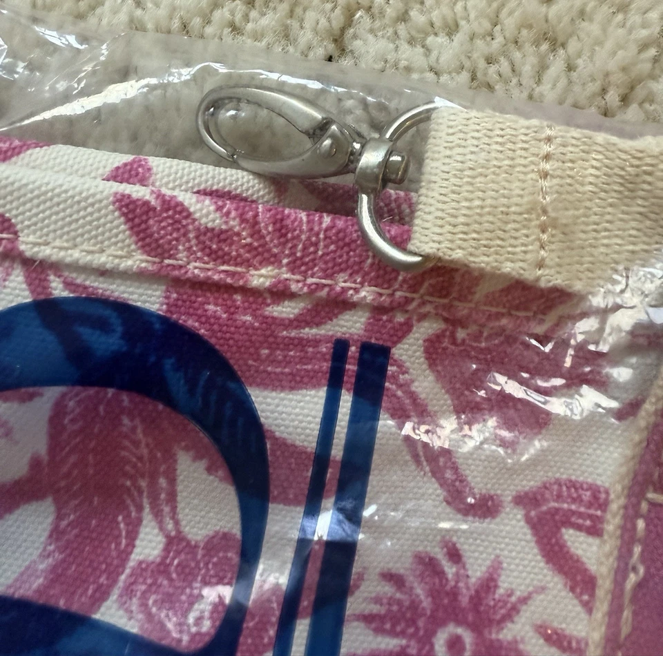 NUEVO Bolso de Lona Sellado Lands End Lands' End Mediano Batik Rosa Tropical Top Abierto Foto 4 de 4