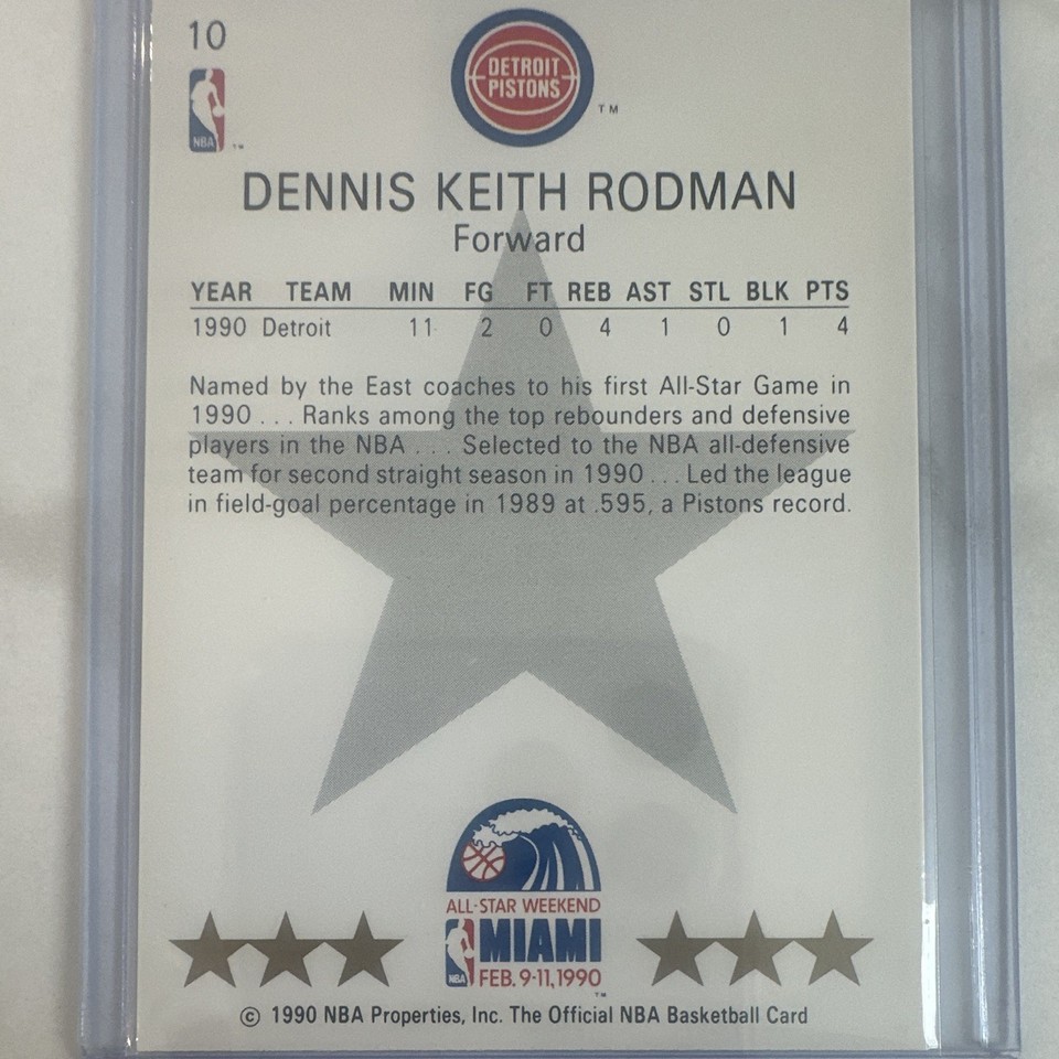 NBA Hoops Dennis Rodman 1990-91 All-Star Game Base Set #10 Pistons | eBay