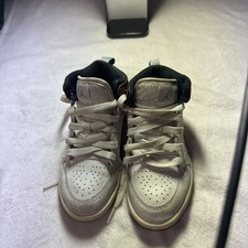Jordan 1 Mid White/Light Smoke Grey Youth Size 12c
