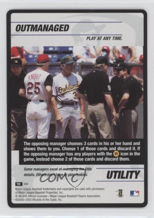 2003 MLB Showdown Strategy Utility Outmanaged #S50 3f4