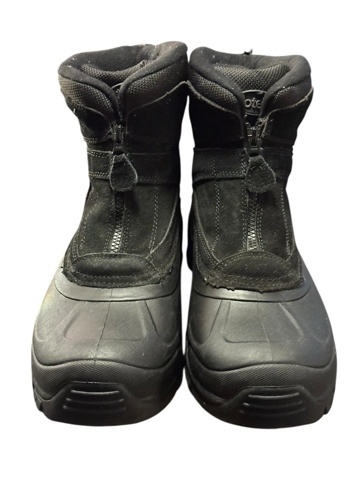 Totes Bryan Hombres Talla 12M Negro Invierno Botas de Nieve Impermeables Cremallera Aisladas Cálidas Foto 3 de 4