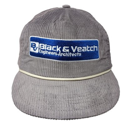 Black & Veatch Engineers-Architects Trucker Hat Gray OS Rope Corduroy Vintage US
