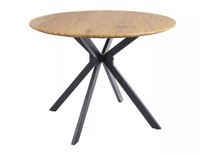 Esstisch Aster Rund 100 Cm Eiche Mdf Metallgestell Schwarz Matt 6 Personen