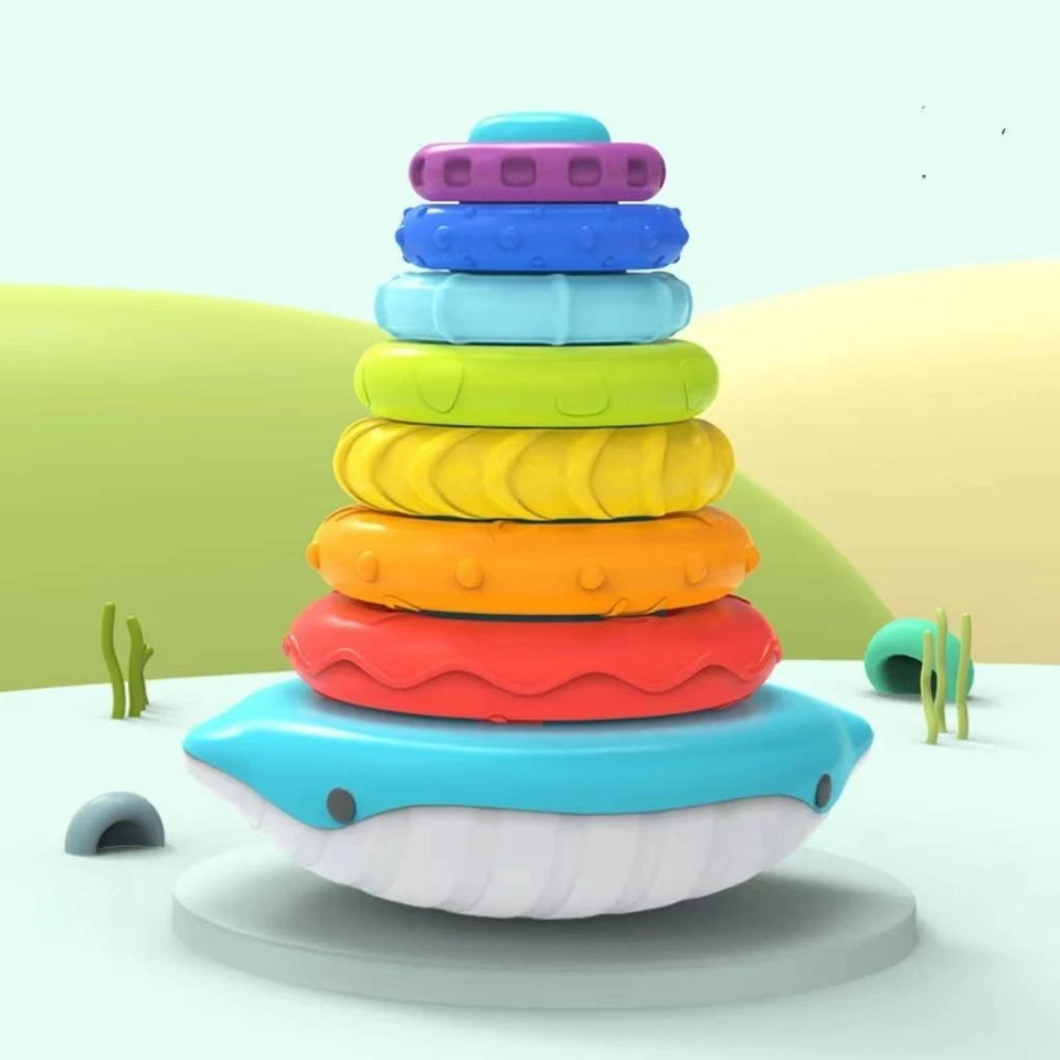 Stacking Toys for Toddlers 1-3,Rainbow Stacking Rings Sensory Montessori Toy - Image 3 of 4