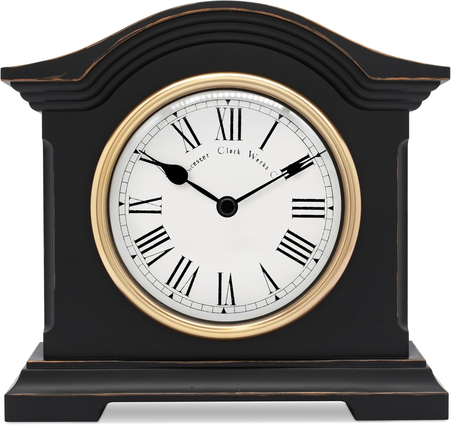 Acctim Falkenburg vintage mantel clock in black with roman numerals, quartz bat