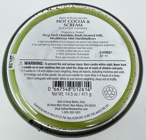 Bath & Body Works HOT COCOA & SCREAM Large 3-Wick Candle, 14.5oz READ DETAILS - Picture 7 of 7