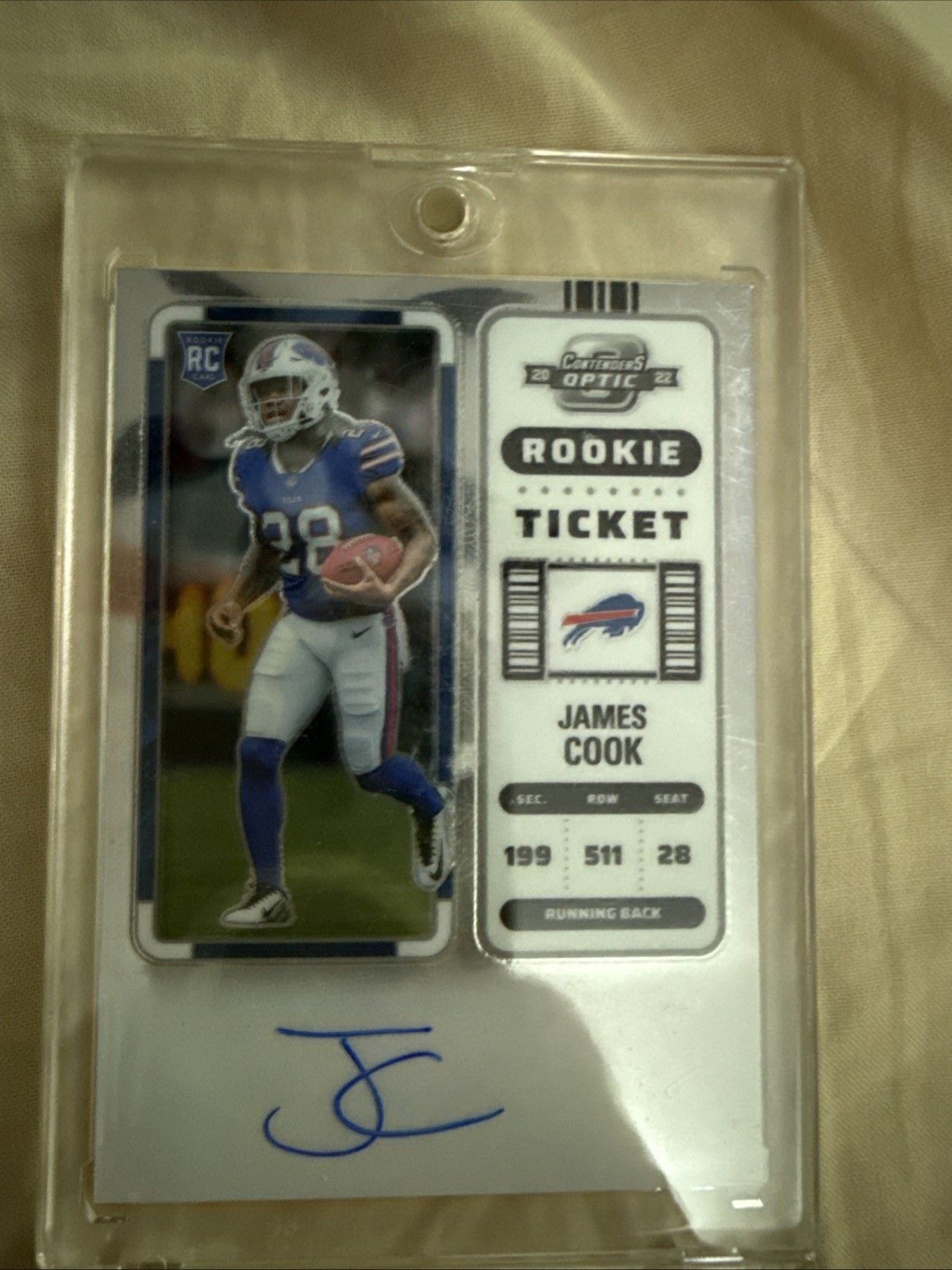 🔥 2022 Panini Contenders Optic Rookie Ticket RPS Autographs James Cook #123 🔥