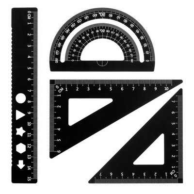 Leiter Lineale Set für Architekten aus Metall - 4-teilig Zeichenset