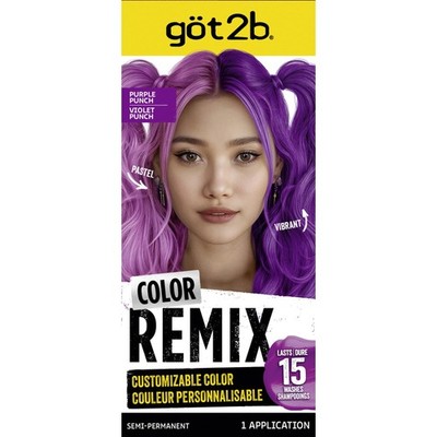 got2b Color Remix Semi-Permanent Hair Color, Purple Punch, 2.2 Fl Oz