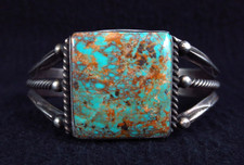 Antique Navajo Bracelet Coin Silver and Turquoise