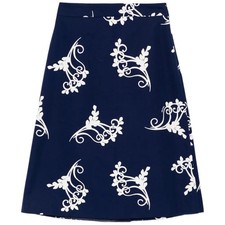 Prada - Navy Poplin A-Line Skirt