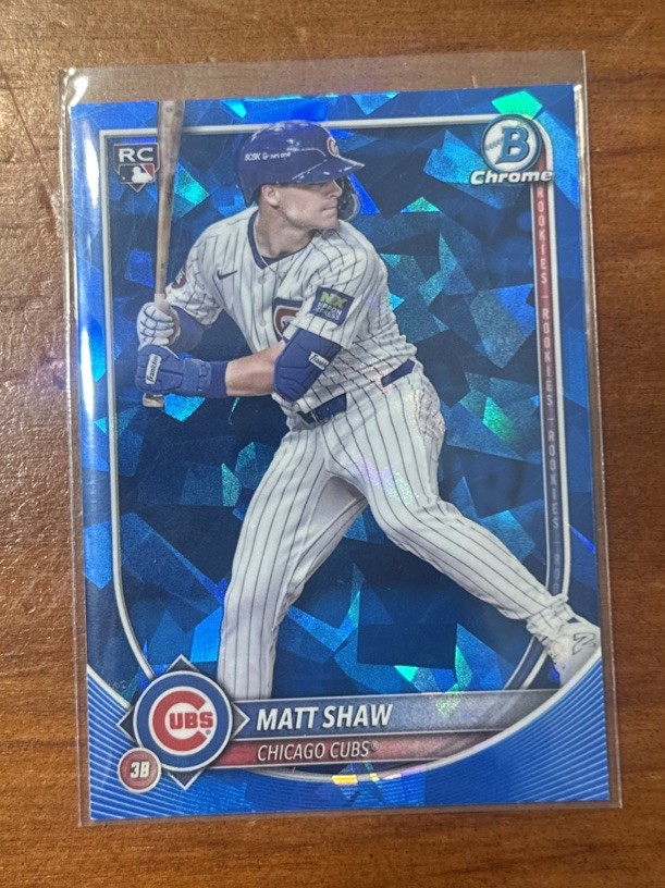 2025 Bowman Chrome Sapphire Matt Shaw RC Rookie #46 Cubs