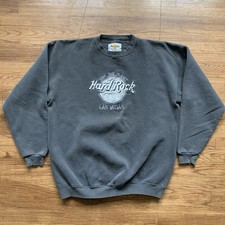 Vtg Hard Rock Cafe Las Vegas Sweatshirt Men's XL Embroidered Logo Distressed USA