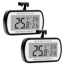 2 Pack Refrigerator Fridge Thermometer Digital Freezer Room Thermometer Water...