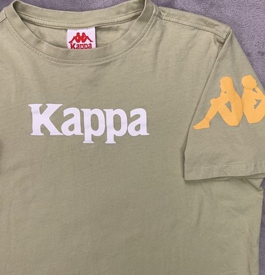 Kappa T-Shirt Adult Medium Sage Green Graphic Logo Crewneck Casual Streetwear