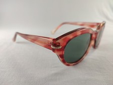 Vintage Korea S590 Sunglasses Red Marble Tortoise Cat Eye Retro 80s 90s Boho