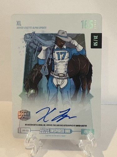 Bo Jackson Battle Arena #BFA-133 XL Ice Auto /50 Xavier Legette Rookie Inspired