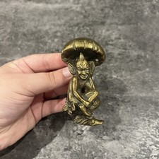 Antique Vintage Brass Pixie Door Knocker Pagan Witchcraft Witch Folklore