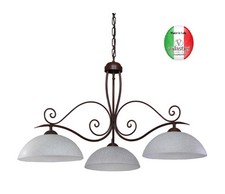 Lampadario-classico-shabby-chic-Ferro-Battuto-3-coppe-bianche-Rugiada Made in It