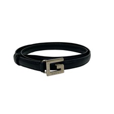 GUCCI - Black Silver Leather Hardware Belt
