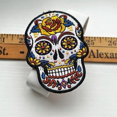 RON JON SURF SHOP Large Floral Flower Skull Patch