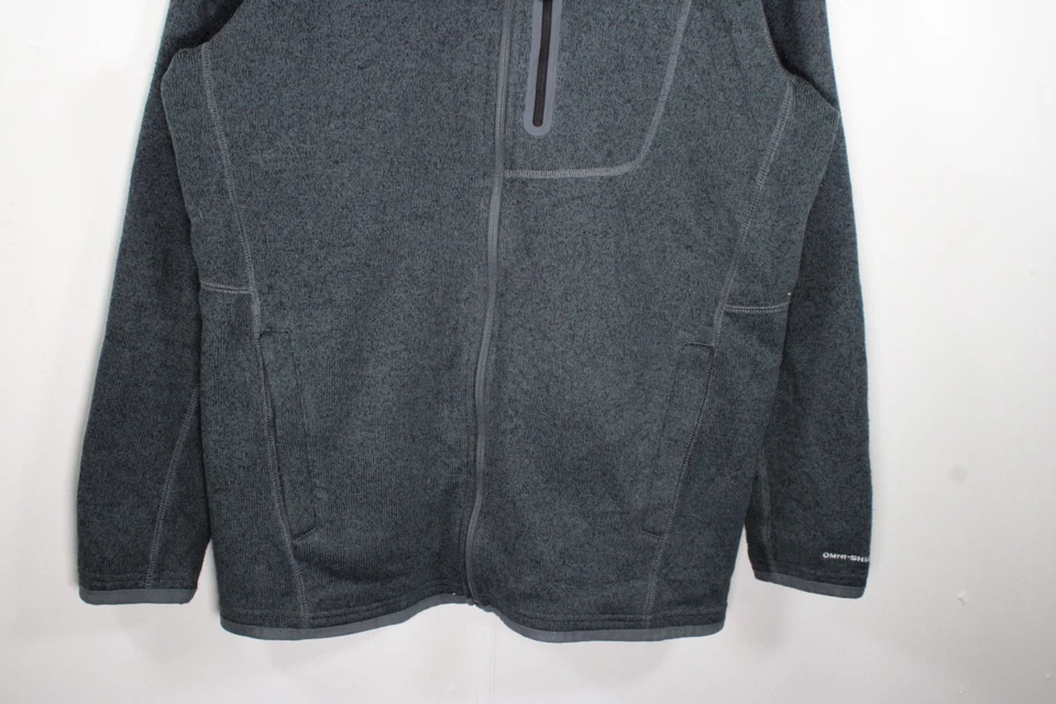 Columbia Fleece Jacket Mens L Grey Windbreaker FullZip Better Sweater Omnishield - Image 3 of 4