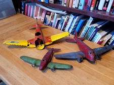 THREE  VINTAGE  1940'S & 50'S  WYANDOTTE & HUBLEY PRESSED STEEL AIRPLANES