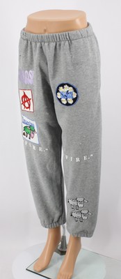NATASHA ZINKO FIRE PATCH DAMEN JOGGINGHOSE XS/UK 4 GRAU UVP 325£ AD