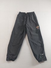 Nike Men Track Pants L Black High Rise Elastic Waist Logo Ankle Zip Activewear