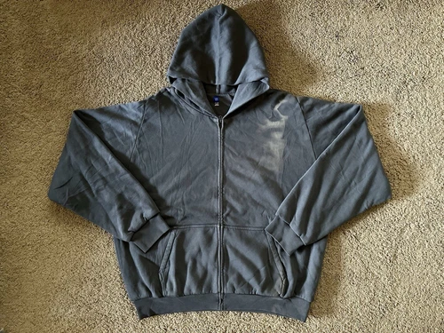 BALENCIAGA Taglia XXL Felpa con cappuccio e zip pesante doppio strato Yeezy Gap grigia ERRORE DI TINTURA nuova