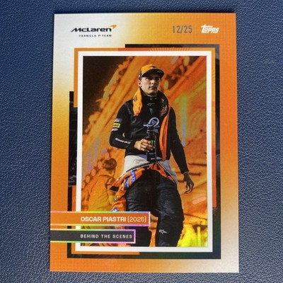 Topps 2026 F1 McLaren, Oscar Piastri Behind the Scenes Orange 12/25
