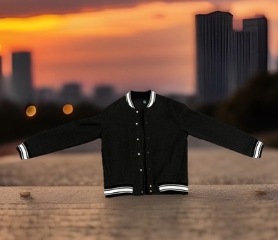  Button Up Black/Dark gray-ish Bomber Jacket Size Small