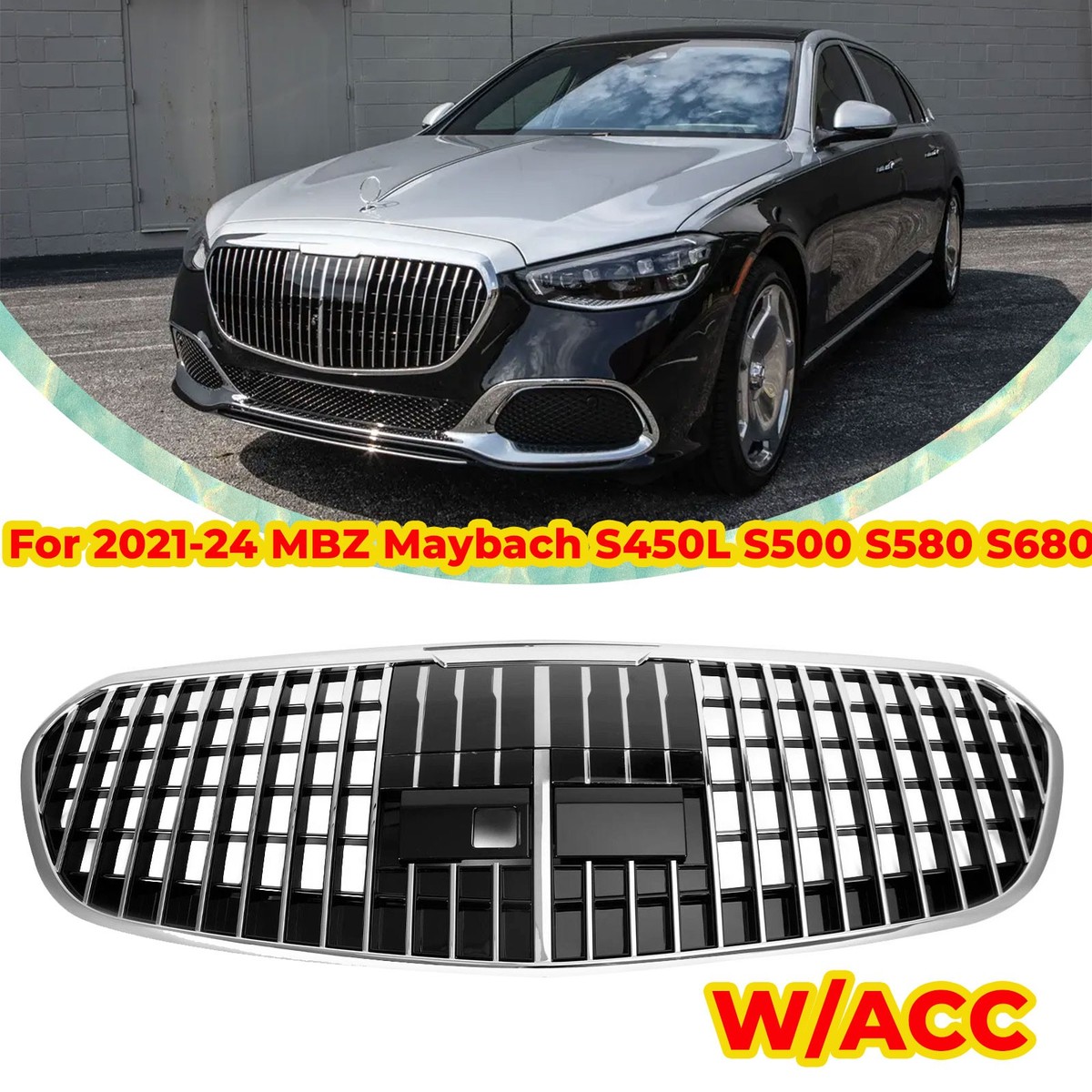 Grille Grill For Mercedes Benz S Class GT Style W223 S450L S500