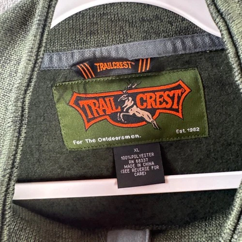 Trailcrest Fleece Jacket Mens XL Green Full Zip Mock Neck Sweater (1852) image 2